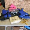Adult & kids life jackets, fiberglass mat, clamp