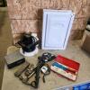 Car buffer, radio, hand tools, pet door