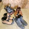 Sz 4 rollerblades, sz 8.5 used work boots, sz 9 boots