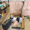 Knife block, snap lid jars, thermos, filet knife, propane extender