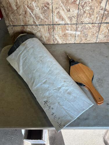 4x10 Tarp condition unknown, bellows