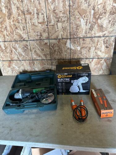 Paint sprayer, grinder, circuit tester