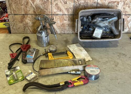 Paint gun, oil filter wrench, flux core welding iron, etc