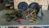Wheelbarrow wheels, 6ton jack stand, ext cord, booster cables