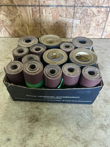 Assorted rolls of sandpaper