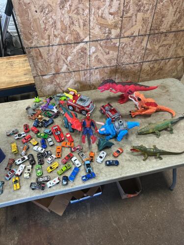 Dinkie cars, dinosaur and other toys