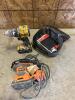 Ridgid palm sander, 20V Dewalt compact drill w battery