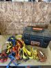 Ridgid weatherproof storage box, ratchet straps