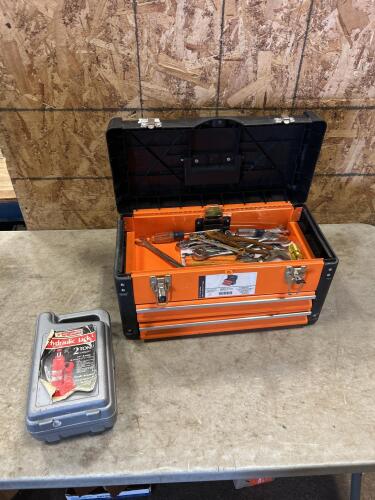 Toolbox w contents, 2ton bottle jack