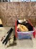 Tripod, stuffed animals, pistol holster, quilt, ruck sack