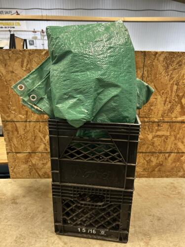 2 Milk crates, 2 tarps condition unknown