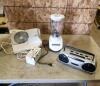Blender, meat slicer, mini espresso maker, radio
