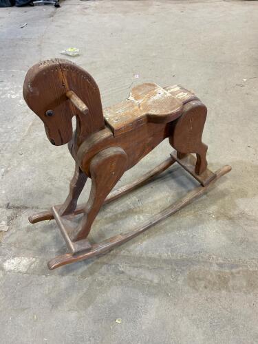 Kids wooden rocking horse
