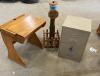 Legal size 2 drawer filing cabinet w key, desk, wooden stand