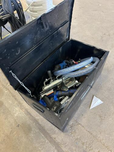 Metal box w contents as is