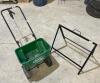 Sign holder, broadcast spreader
