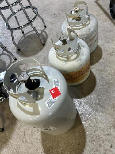 3 Empty BBQ propane tanks