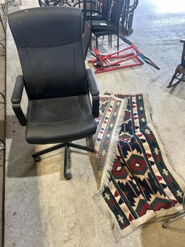 Office chair, rug