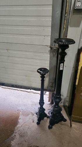 38"& 27" Cast candle holders