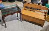 Hallway table, drying rack, wooden bench w storage
