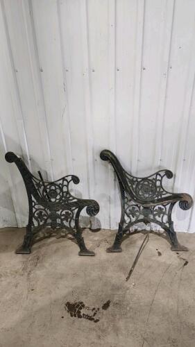 Cast park bench ends