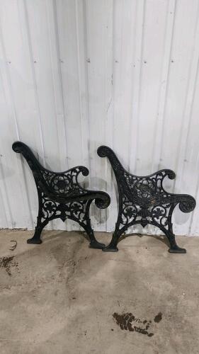 Cast park bench ends