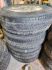 4 255/70R18 alum wheels 50% tread, 1 tire shot