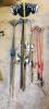 3 sets of skis 2 sets of poles, ski boots sz unknown