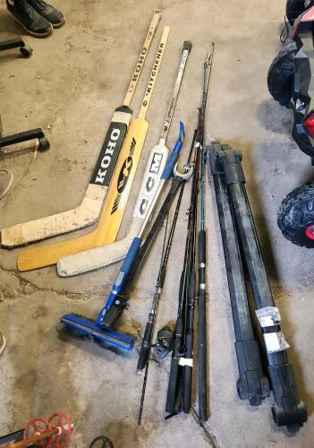 Fishing rods, hockey sticks, etc