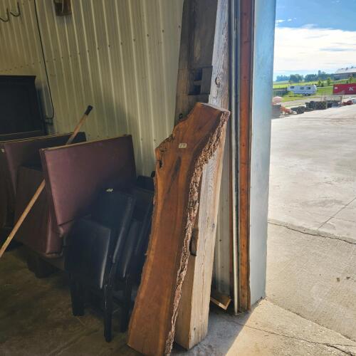 5' Live edge board, 80" 10"x7" wooden barn beam