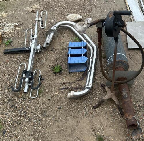 Generator, exhaust, ball bearing clipper, hitch mount bike rack, etc