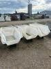 3 Poly feed carts w damage
