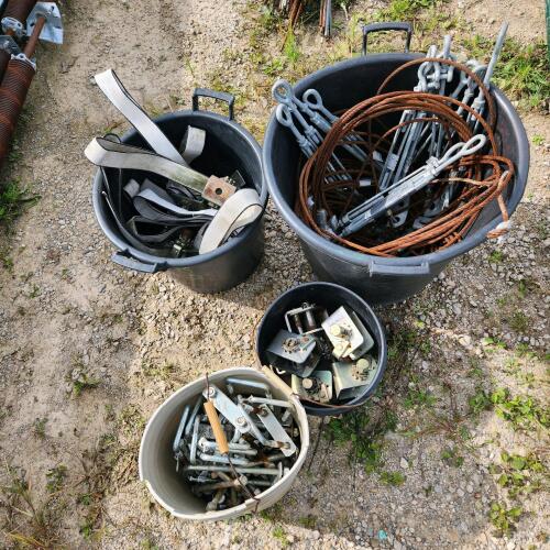 Trailer tie downs, turn buckles & various hardware