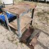 38"L 24"W 36"H work bench, broken anvil, etc.