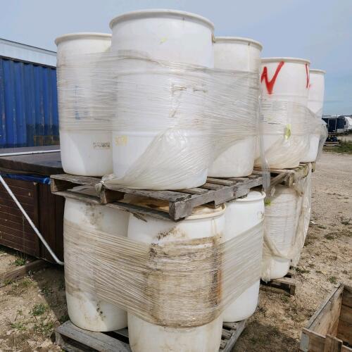 16 55 Gal poly drums used for chemicals