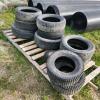 Skid of various sized tires
