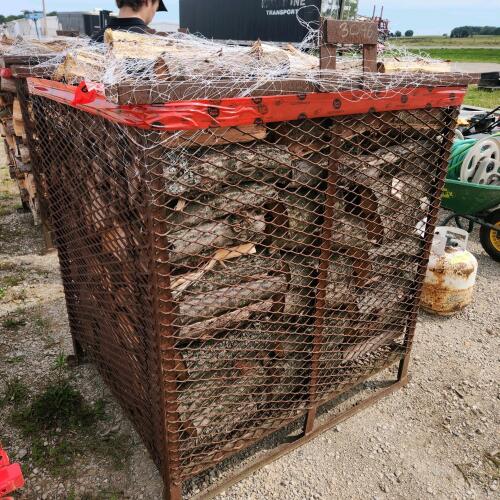 Crate and firewood 40"x 46"x43"H