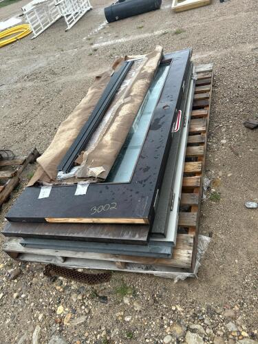 3 Industrial steel doors 38"H 83"H, 2 wooden door 36"W 83"H