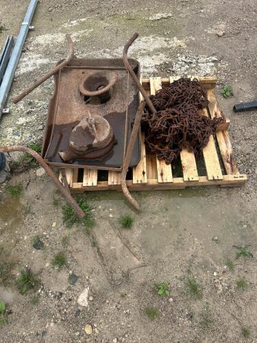 Tractor tire chains, forge & table