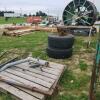 Irrigation reel missing pump and hitch w transport wheels - 2