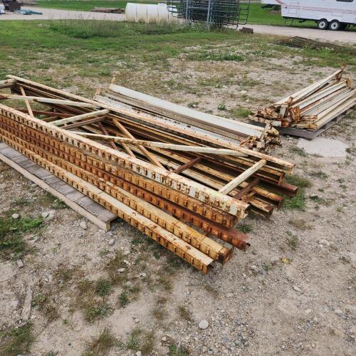 Industrial shelving 5 ends 3'x11', 40 8' cross members