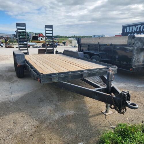 80"W 16'L Trailer w ownership, 7000lb axles, new deck, needs some rusted through cross members