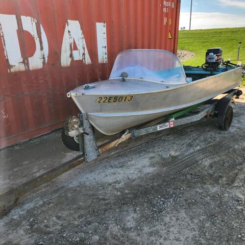 12' Alum boat on trailer w 35hp mercury motor no ownership as is