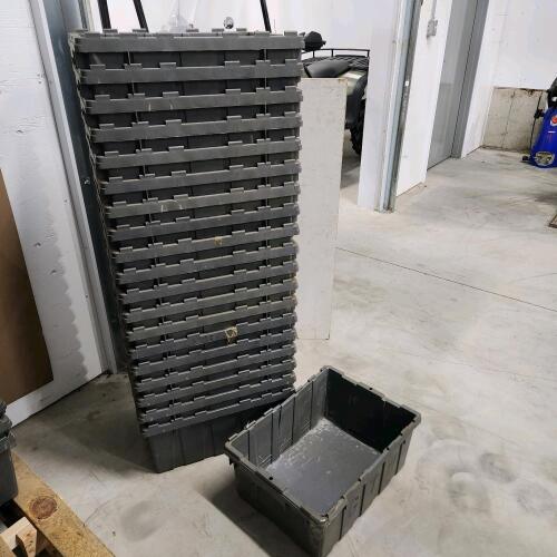 20 Plastic tubs 21"L 15"W 9"D sone tubs slight damage