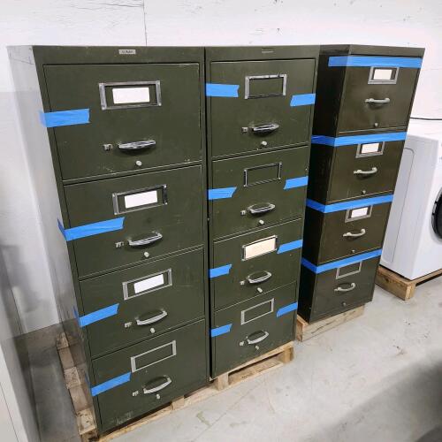 3 Legal sized 4 drawer filing cabinets