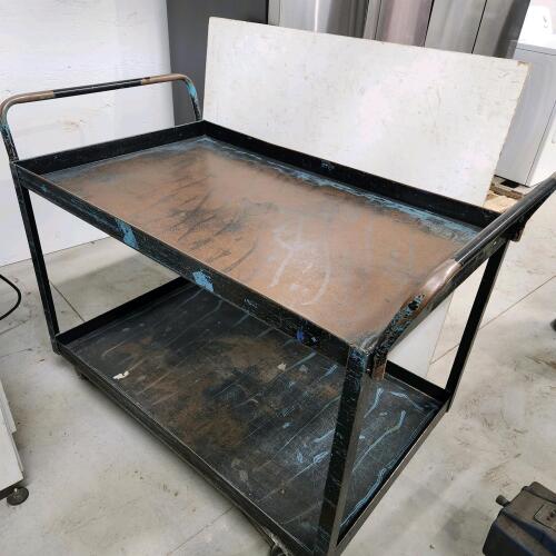 Steel rolling cart 4'L 30"W 35"H