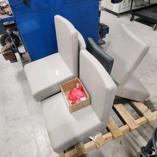 7 Leather chair seats w backs