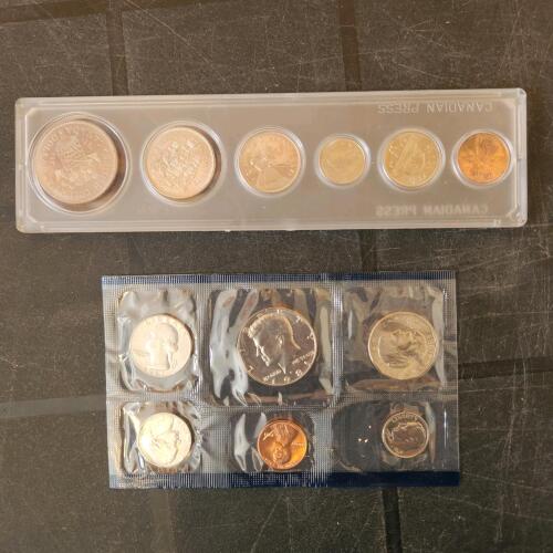 1971 Canadian coin set, 1981 USA coin set