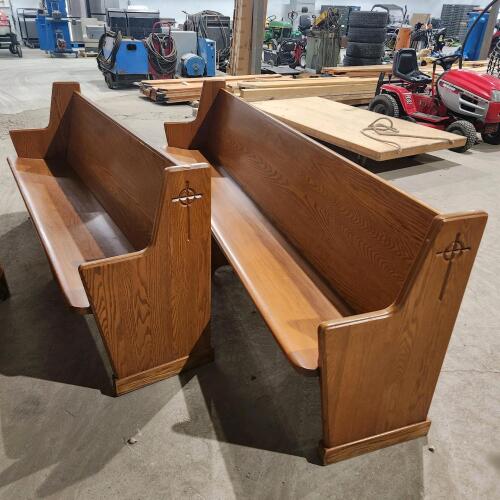 104" & 80" Oak church benches
