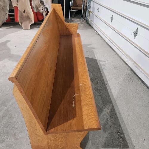 80" Oak church bench missing one end